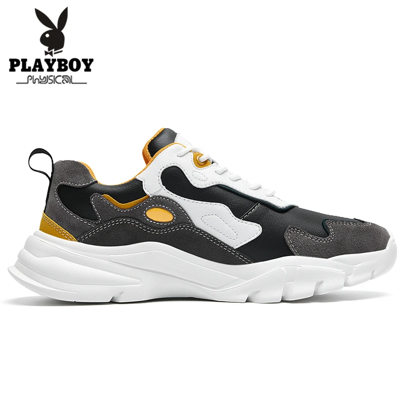 PLAYBOY Новые кроссовки мужские уличные спортивные туфли дышащие легкие кроссовки верхняя противоскользящая резиновая подошва мужская обувь