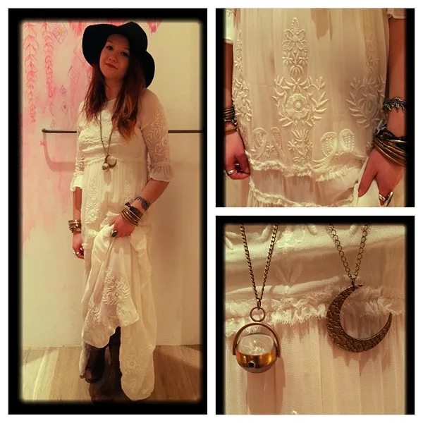Clobee Women Bohemian Vintage Ethnic Flower Embroidered Cotton Tunic Long White Maxi Dress Hippie Boho Asymmetric FJ180