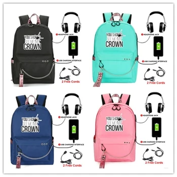 

New Billie Eilish Backpack Zipper Sac A Dos USB Charging Mochila Pink Bags Kpop School Bags for Teenage Girls