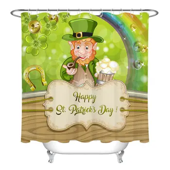 

Green Dwarf Beer Polyester Fabric Shower Curtain Set Bathroom Hooks