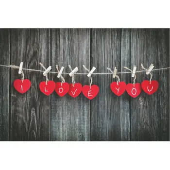 

Rustic Wooden Board Backdrop I Love You Background Birthday Valentines Day Wedding Party Romantic Decor Photo Booth Studio Props
