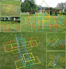 Assembled Building Block Straw Stitching Assembly Educational Toy Assembled Building Blocks Baby Intelligence Develop Toy