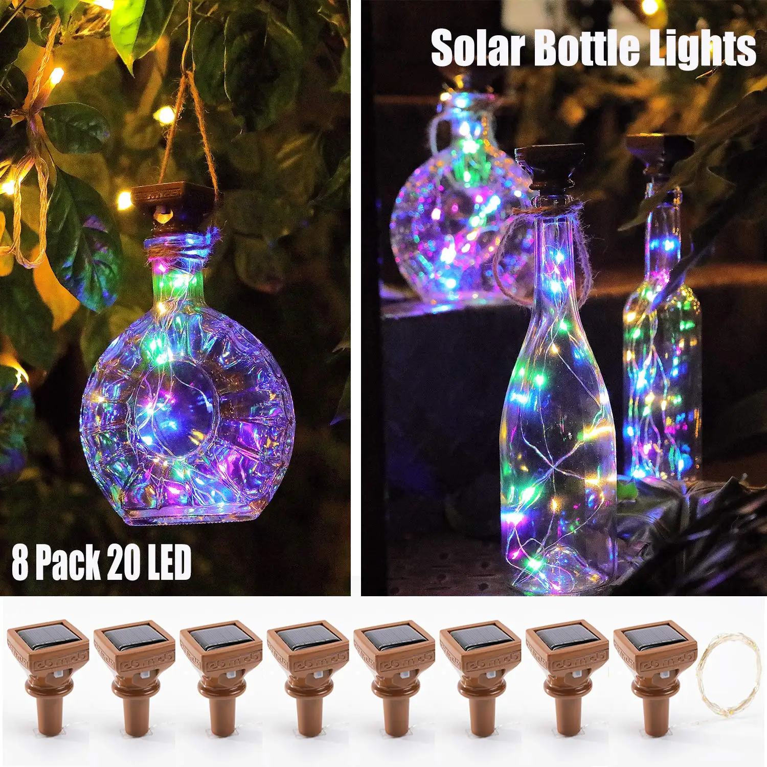 

Solar Light String Wine Bottle Lights with Cork Firefly Lights for DIY Bottles Wedding Party Christmas Indoor/Outdoor Decor