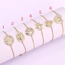 10 шт., смешанный стиль микро pave CZ Кубического циркония девственницы/разъем Jesus браслеты с подвесками