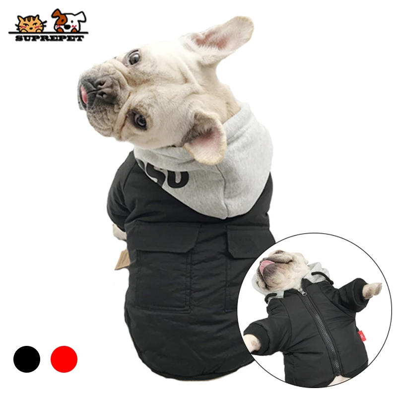 

SUPREPET Pet Dog Jacket Winter Dog Clothes for French Bulldog Warm Cotton Dog Winter Coat Hoodie for Chihuahua ropa para perro
