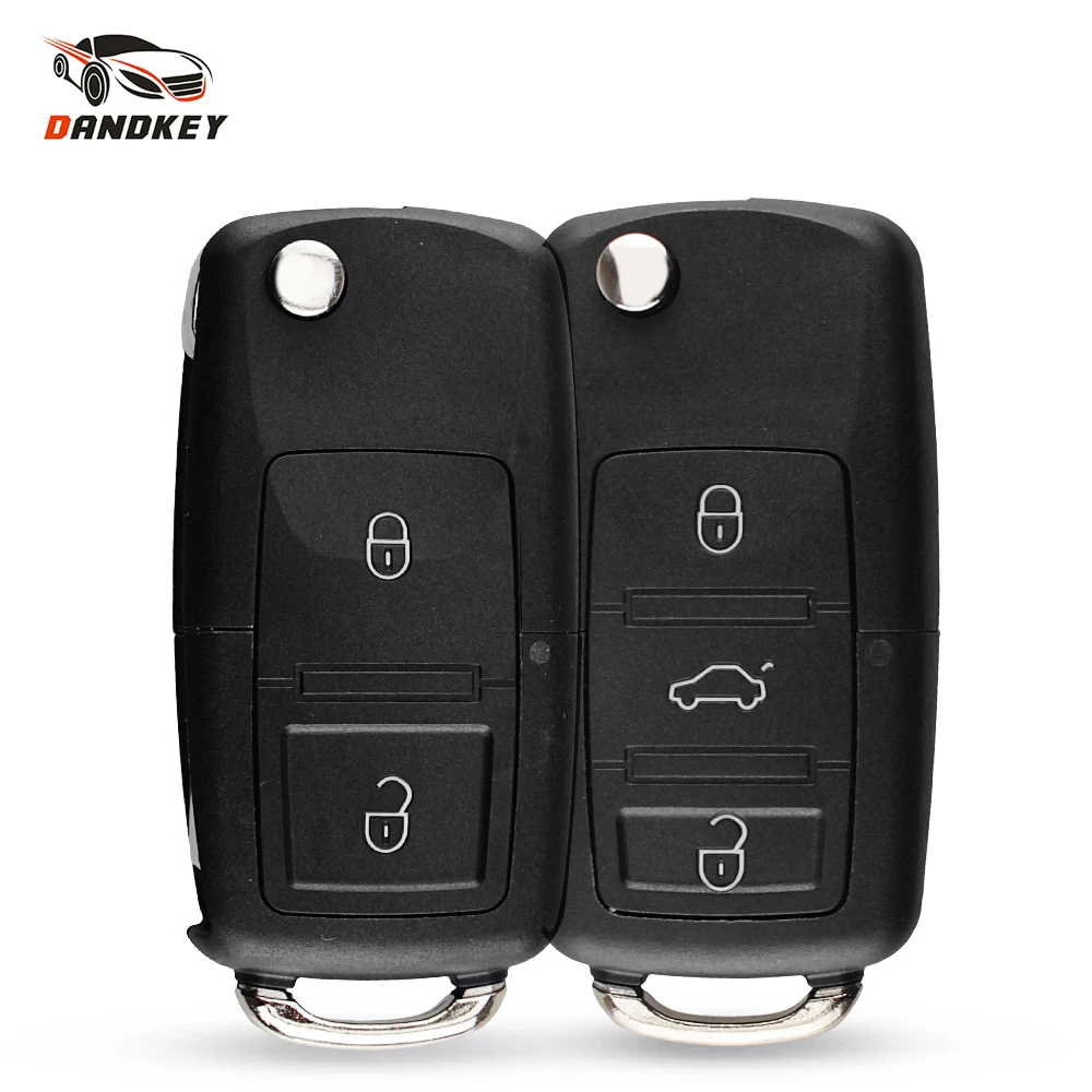 

Dandkey 20pcs Flip Car Key Shell For Volkswagen Jetta Golf Passat B5 B6 Beetle Polo Bora Caddy MK5 Skoda 2/3 Buttons Remote Case