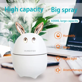 

ELOOLE Cute Mini USB Humidifier Mute Air Purifier Atomization Aromatherapy Mist Hydrating With LED Light For Home Car Office