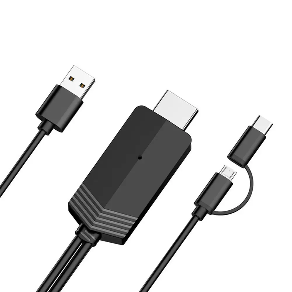 HDTV кабель для передачи данных для Apple для Android 2 в 1 с той же линией экрана USB Женский к HDTV 1080P MHL USB кабель