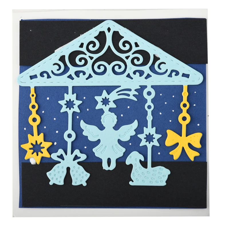 

DiyArts Christmas Dies Angel Border Metal Cutting Dies Craft Dies for Card Making Scrapbooking Embossing Stencil DIY Die Cut