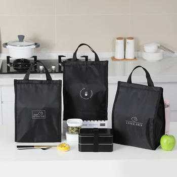 

Thermal Picnic Lunch Box Bag Insulation Oilproof Bento Pouch Travel Food Fruit Organizer tool Black Cactus Pattern Lunch Bags