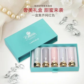 

5Pcs Long -Lasting Solid Color Moisturizing and Nourishing Lipstick Waterproof Non-Fading Cosmetics Kit