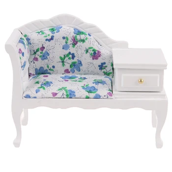 

Mini Dollhouse Furniture Model With Coffee Sofa With Drawer Cabinet Pretend Play 1:12 Toy For Girls For Dollhouse Decals