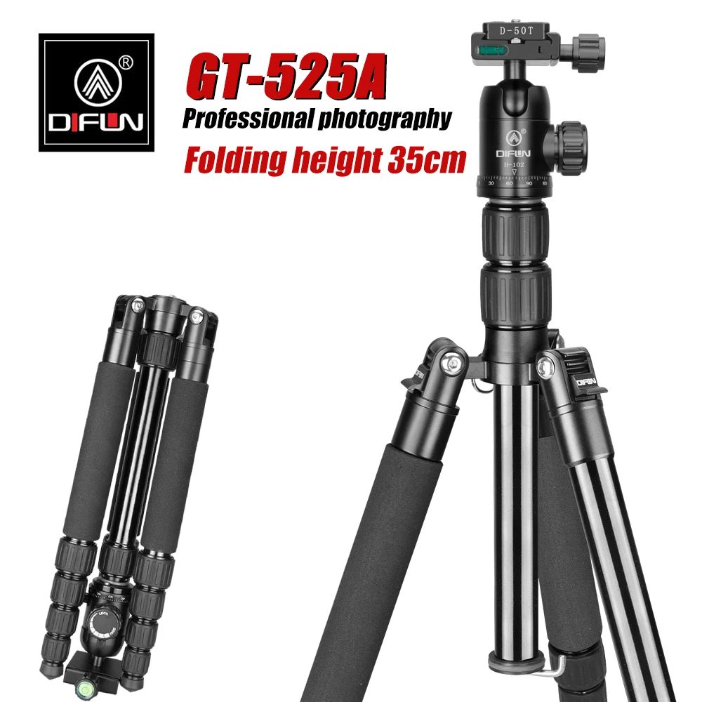 

DIFUN GT-525A Tripode para Camara de Video Profesional Stable DSLRs Triangular Stand with F-32A Panorama Ball Head