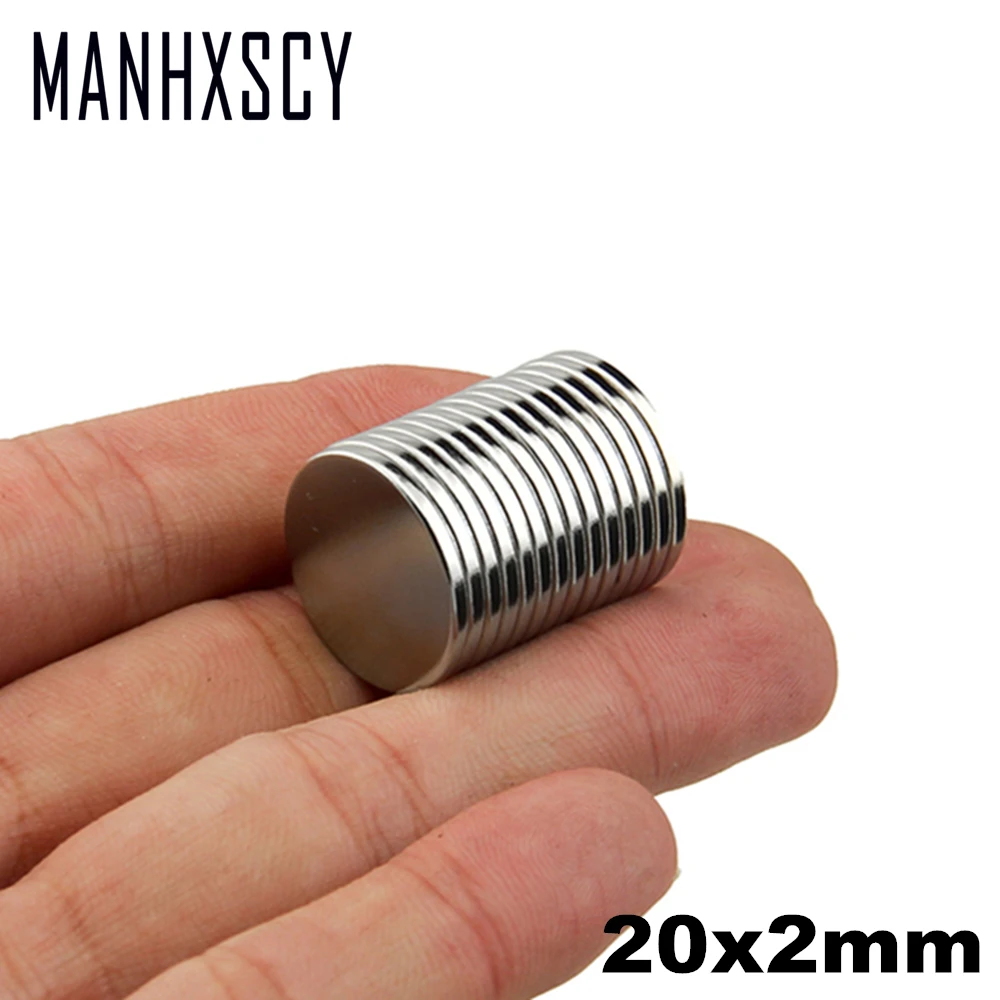 100 шт. неодимовые N35 Dia20mm X 2mm сильные магниты маленький диск NdFeB редкоземельный для