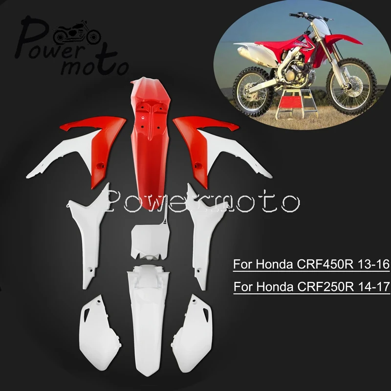 

Dirt Bike Dual Sport Complete Fairing Body Kit For Honda CRF250R CRF450R Frame Guard Fender Radiator Shroud Airbox Cover Mudguar