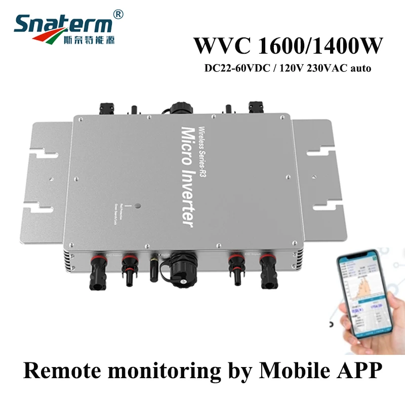 1600W 1400W MPPT Solar PV Grid Tie Micro Inverter WVC series INTELLIGENT Lot MONITORING SYSTEM Built-in WiFi Data Terminal |