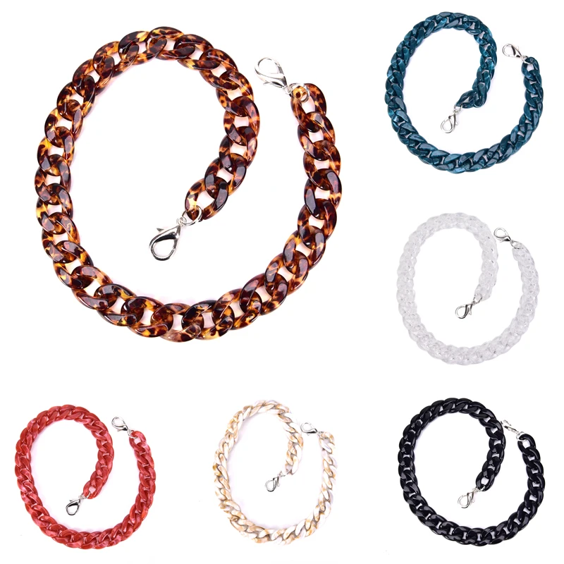 1PCS Fish Bone 120cm Acrylic Resin Chain Bag Strap Handbag Plastic Strap Fashion Colorful Women Bag Accessories Shoulder Strap