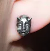 Personality Silver Plated Gothic Horned Demon Baby Stud Earrings Devil Prajna Skull Earrings for Men Women Biker Punk Jewelry ► Photo 3/6