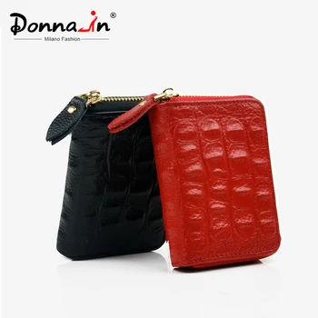 

Donna-in Genuine Leather Women Wallets Zipper Fashion Short Purses Ladies Money Coin Holder Multifunction Quality Female Wallets