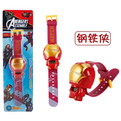 Новые детские игрушки, часы, фигурка Мстителей 3, Человек-паук, Халк, Железный человек, фигурка, модель, игрушки для детей, игрушки для детей - Цвет: Ironman