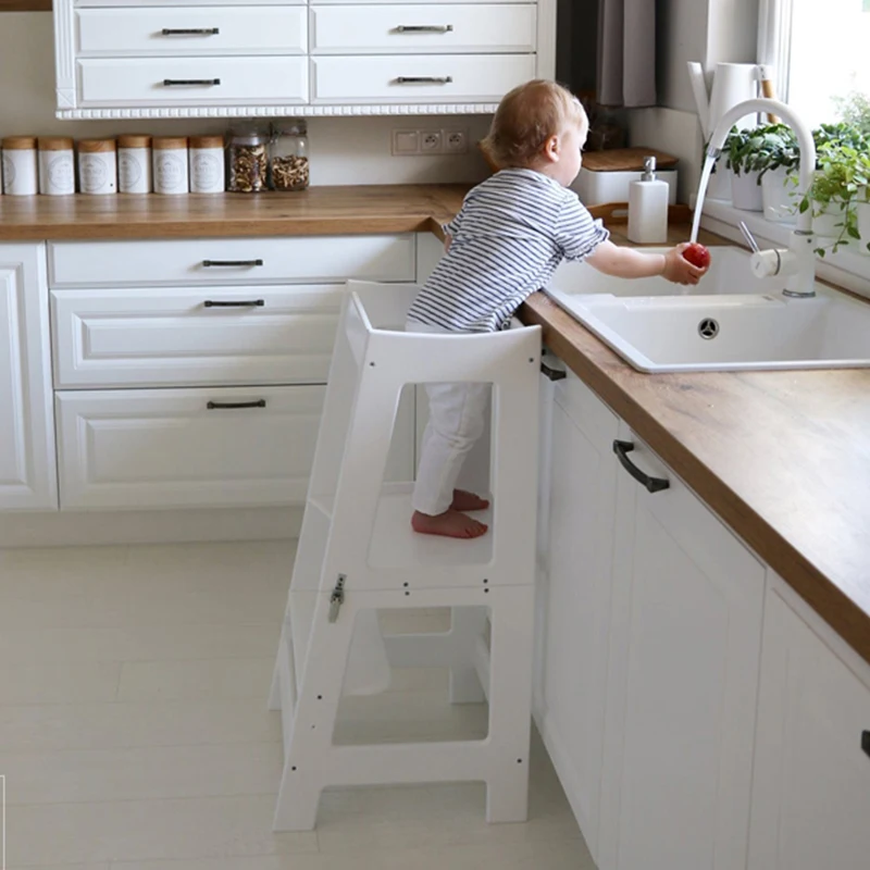 Taburete de cocina plegable natural, torre súper plegable, taburete  auxiliar de altura ajustable, taburete de seguridad para niños pequeños,  taburete de aprendizaje -  México