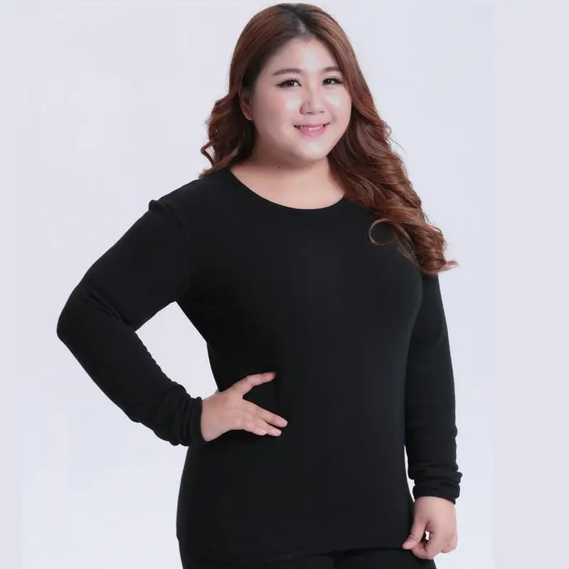 5XL 6XL осенние женские топы больших размеров, зимние рубашки с высоким воротом больших размеров, повседневные тянущиеся теплые облегающие Топы - Цвет: Black O neck
