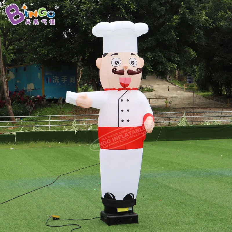 Free Shipping 2.5 meters inflatable chef air dancer for restaurant decoration / blow up waving chef air dancer balloons - toys 3