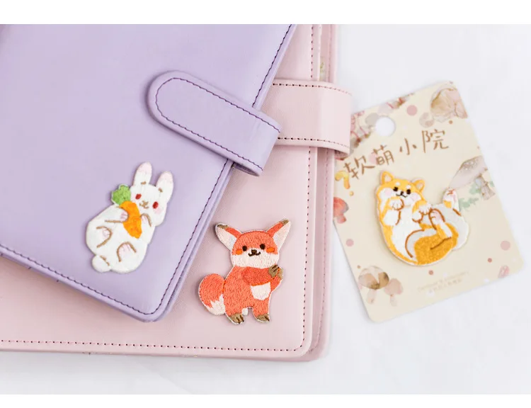 Cute Embroidery Stickers kawaii Sticker DIY Decorative Journal Cover Storage Bag Scrapbooking Stationery School Ofiice Supply