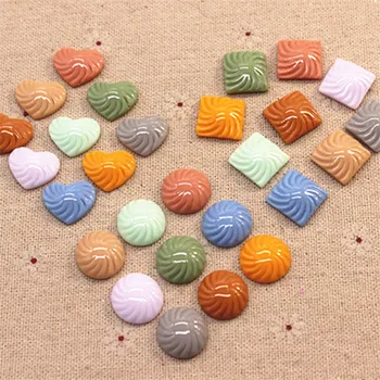 

30pcs New Resin Korean Round/Heart/Square Flatback Cabochon DIY Handmade Button/Hair Ornament/Jewelry Accessories,about 15mm