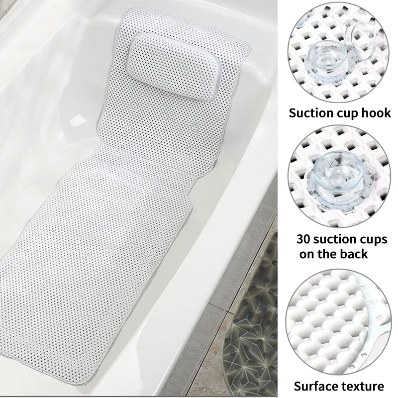 

Non-slip BathTub Mat Suction Cup Bath Tub Pillow SPA Pillows Neck Cushion Hangable Bathroom Accessories badkussen