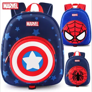 

Disney Backpack Marvel Spider-Man Baby School Bag Captain America Boy 1-3 Years Old Anti-lost Cartoon Children's Small Backpack