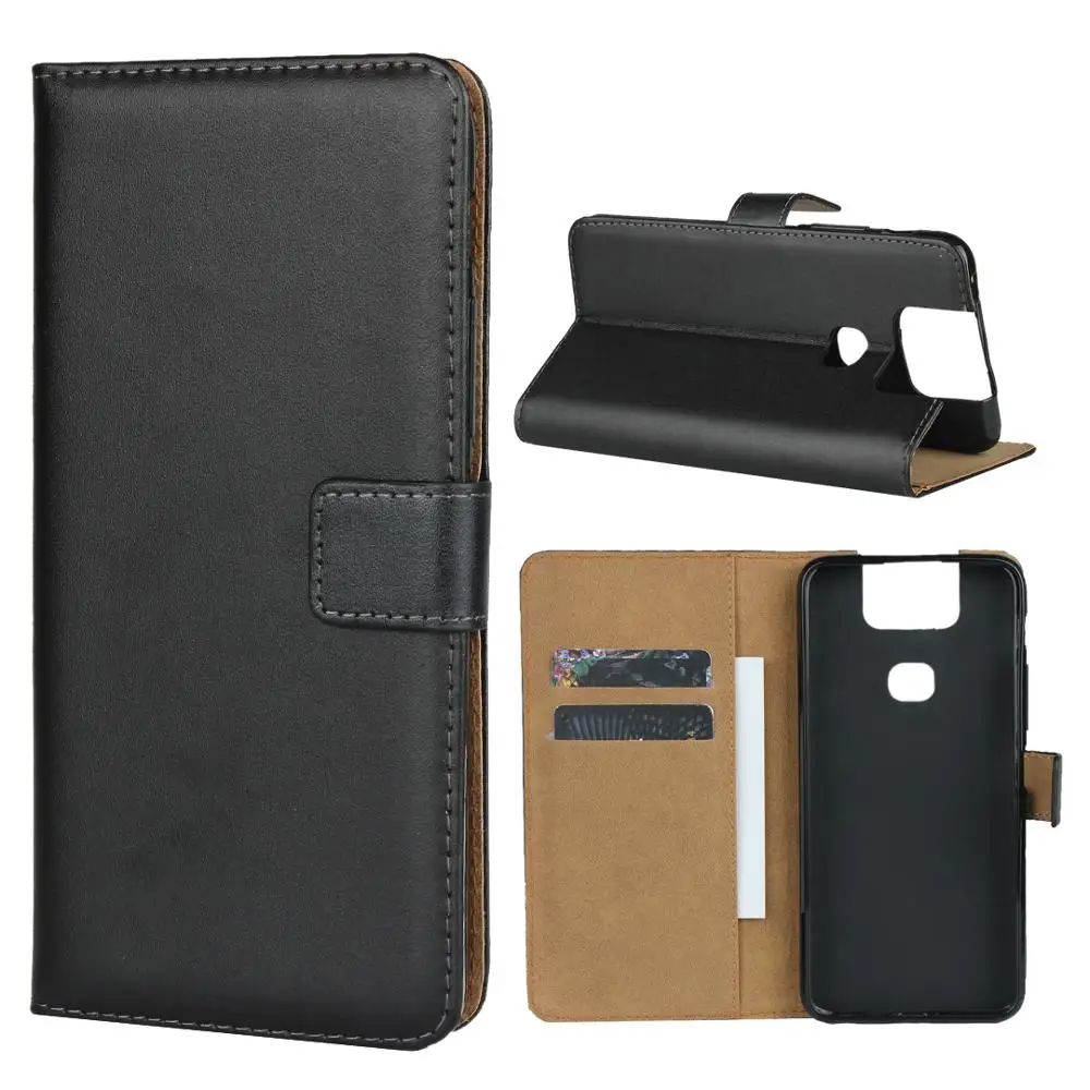 Real Genuine Leather Wallet Case For ASUS ZenFone 6 ZS630KL Cover Flip Mobile Phone Bag With Stand Card Holder | Мобильные телефоны