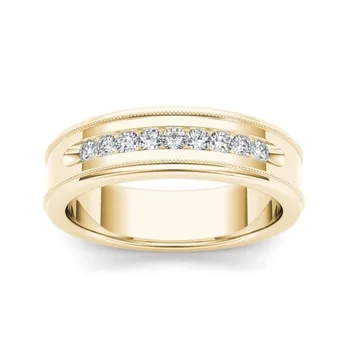 

Delicate Thin Circle Crystal CZ Stone Ring Women Yellow Gold Color Wedding Engagement Rings New Fashion Jewelry