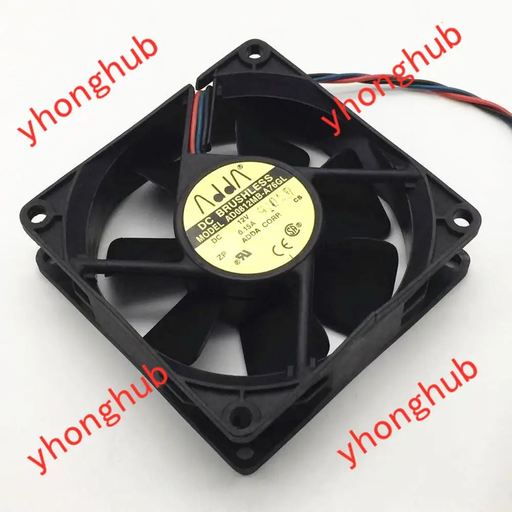 ADDA AD0812MB-A76GL DC 12V 0.15A 3-жильный 80x80x25 мм Сервер вентилятор охлаждения | Компьютеры и