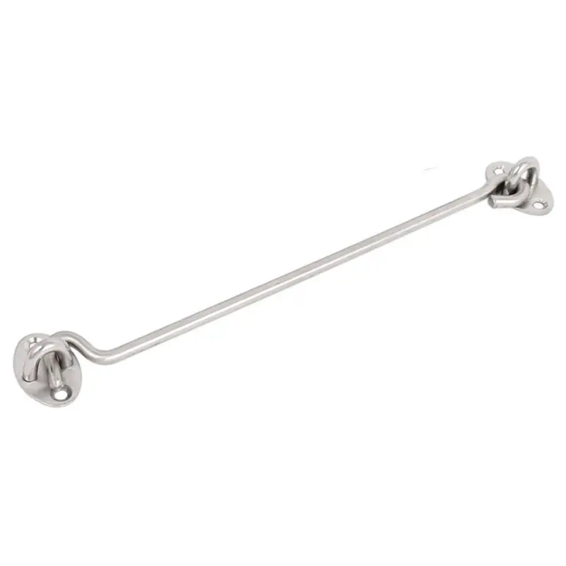 

Hot New 2 Pcs 250mm/10-inch Long Repair Part Door Window Catch Eye Cabin Hook Silver