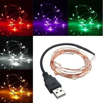 

2M 20 LED USB Copper Wire Flexible String lights New Year Fairy Garland Xmas Wedding Party Decor