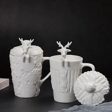 Рождественские кружки 3D Amimal парные чашки с крышкой милый Милу олень Кофе Молоко снег кружка для завтрака креативные рождественские лучшие подарки