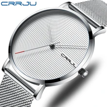 Crrju мужские часы модные спортивные часы для мужчин Топ люксовый бренд повседневные ультра-тонкие водонепроницаемые кварцевые мужские часы Relogio Masculino