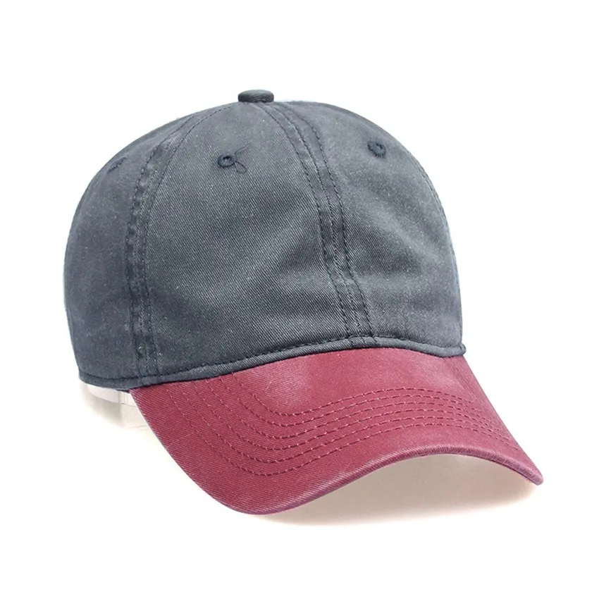 Red-Dark grey JNKET, модная, для отдыха, мужская, женская, бейсбольная кепка, мытая ткань, бейсбольные шапки, для спорта на открытом воздухе, Солнцезащитная шляпа, джинсовая кепка, бейсболка - Цвет: Red-Dark grey