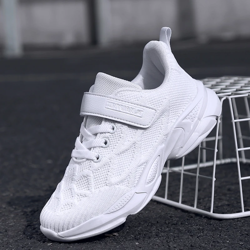 

Seasons children's knitted mesh running shoes, light shoes, children's white shoes, children's soft leather shoes 28-39