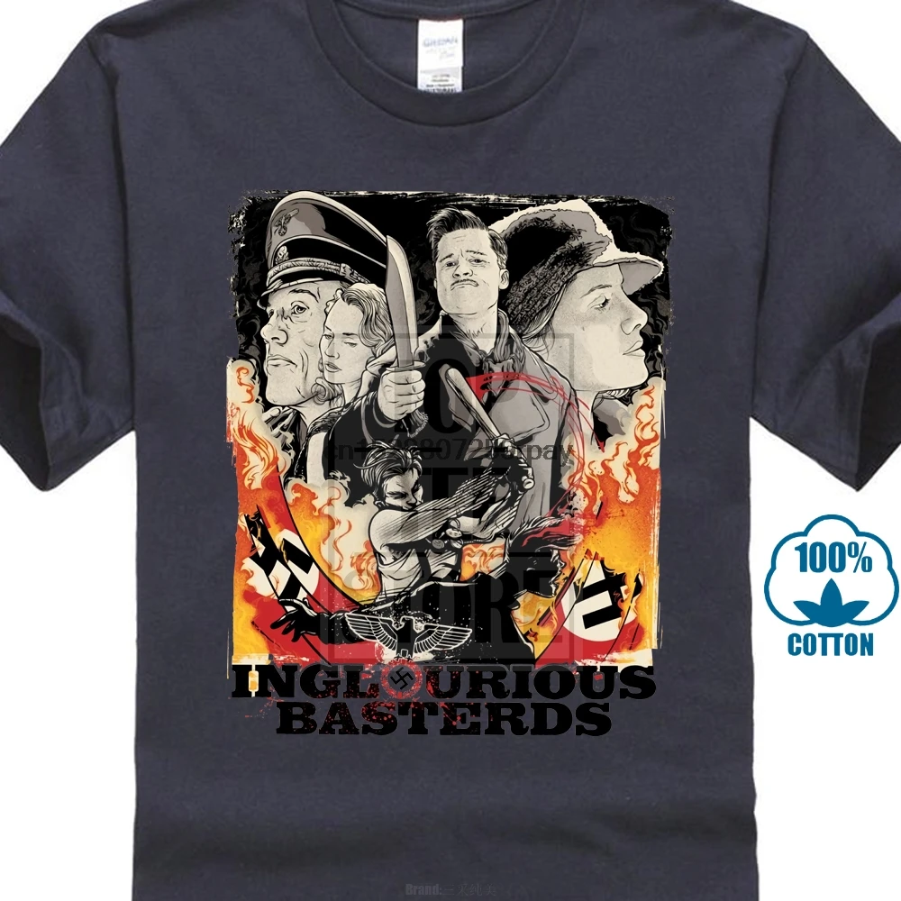 Свежий Inglorious Basterds плакат Новая модная мужская футболка из хлопка с круглым вырезом Мужская футболка с коротким рукавом мужские топы футболки оптом