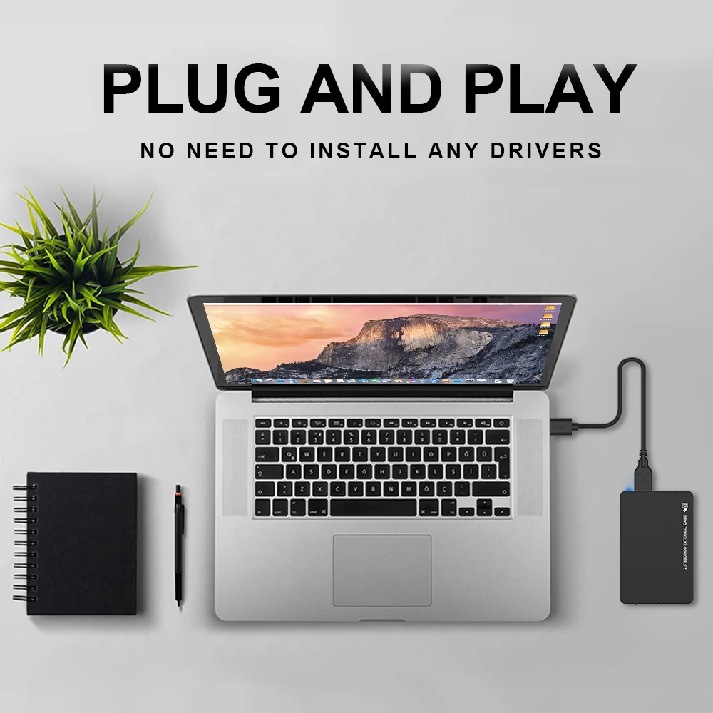 Rocketek чехол для жесткого диска 2,5 дюймов SATA для USB 3,0 SSD адаптер Коробка для жесткого диска внешний корпус для жесткого диска для ноутбука ПК настольный компьютер