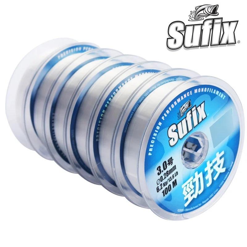 Sufix нейлоновая рыболовная леска 6 шт./упак. 6*100 М 1 5 #0 2 мм Точность Preformance