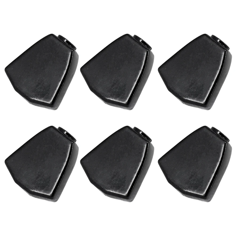 Set of 6 Guitar Tuning Pegs Buttons Replacement Machine Heads Handle Caps, Black