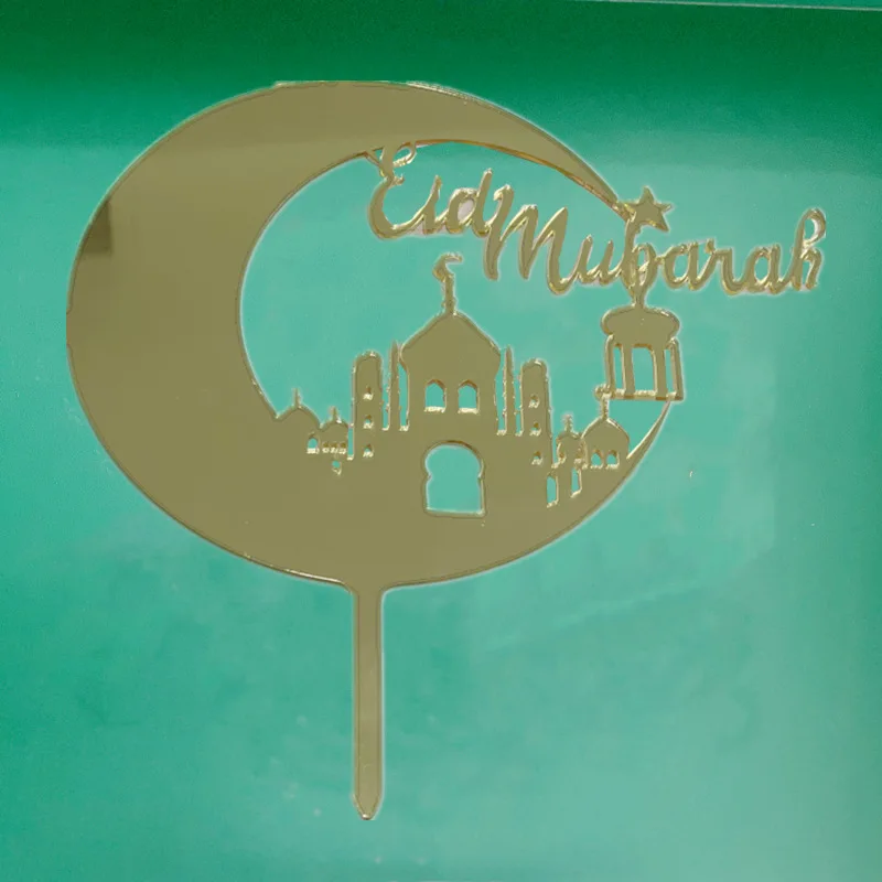 FIGURINE DECOR DE GATEAU,16Garniture de gâteau Eid Mubarak en