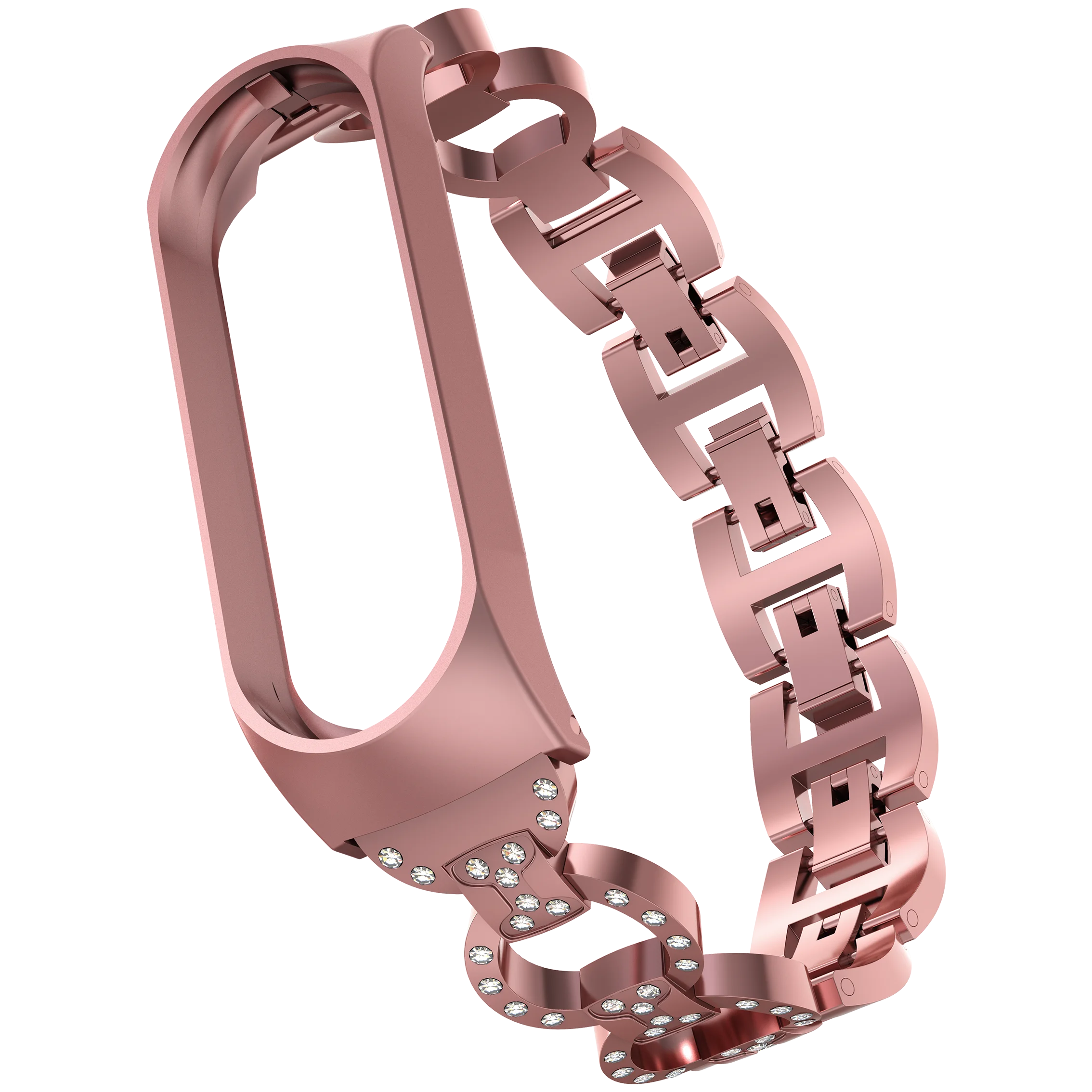 8-Character Diamond Strap Bracelet Universal Watch Fashion Durable Replacement Stainless Wristband Accessories For Xiaomi Mi 3/4