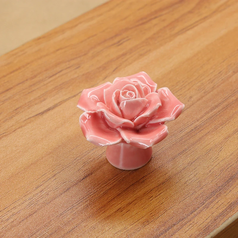 Розы цветочная керамическая форма ручки шкафов и ручки для мебели дверная ручка выдвижение ящика шкафа Ручка для домашнего оборудования