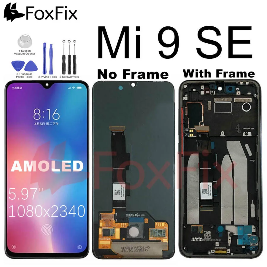 

5.97'' AMOLED Screen For Xiaomi Mi 9SE LCD Display Touch Screen Digitizer With Frame Replacement For Xiaomi Mi9 SE LCD