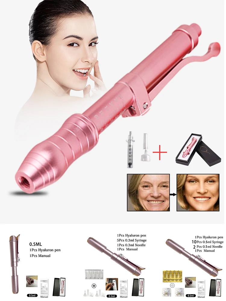 

0.3ml Pink Hyaluronic Acid Guns Hyaluronique Pen No Injection Serum Pen For Anti-wrinkle Skin Rejuvenation Lips Lifting Lip Atom