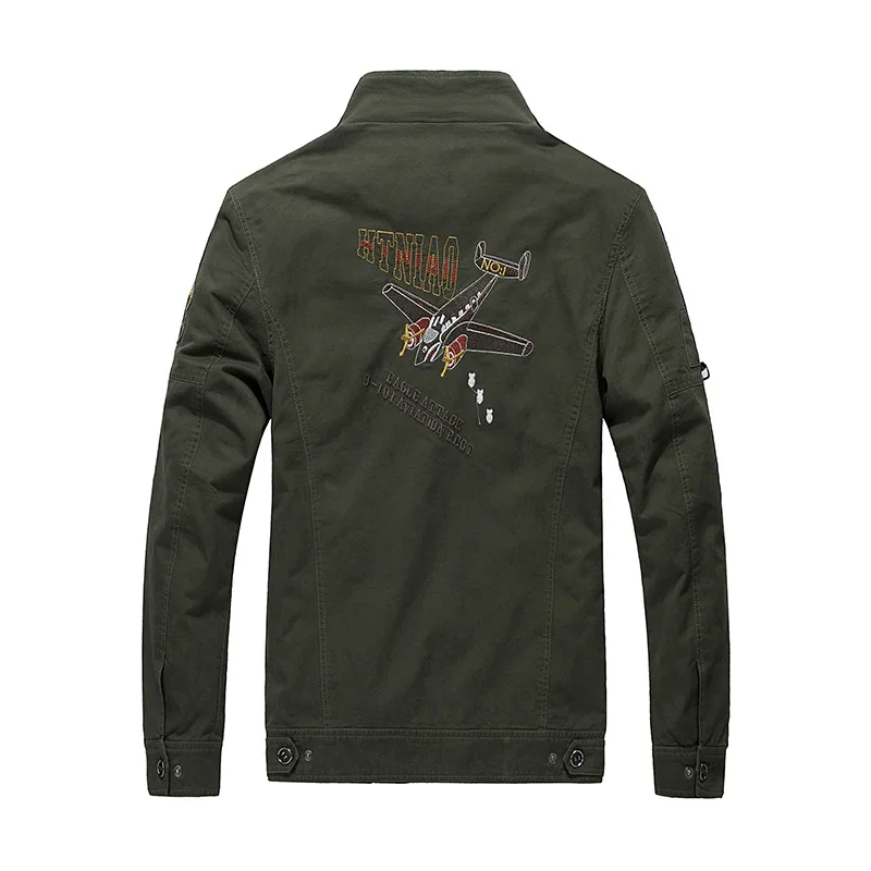 

Spring And Autumn Uniform Thin Stand Collar Tooling Jacket Men's Tough Guy Plus-sized Loose-Fit Pure Cotton Coat Youth a Generat